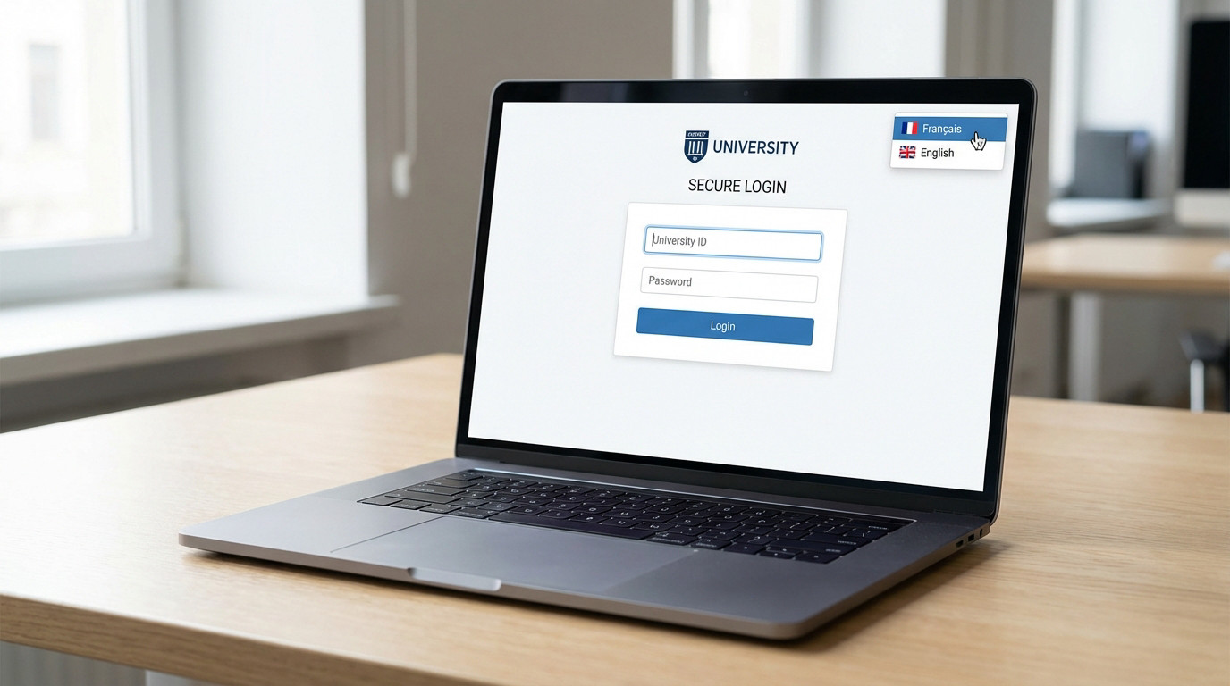 Interface de connexion sécurisée à l'ENT SIGMA Clermont sur un ordinateur portable