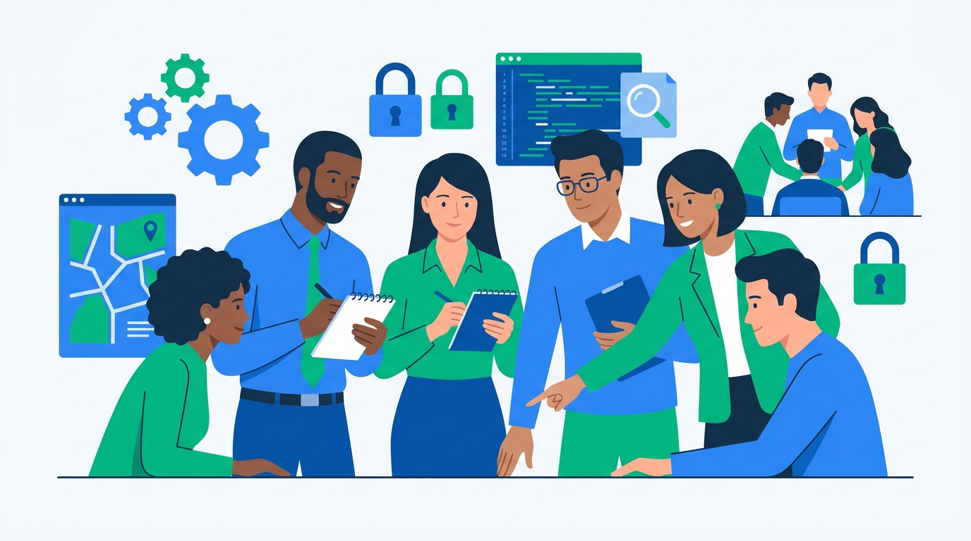 &Eacute;quipe de candidats collaborant durant un escape game de recrutement pour r&eacute;v&eacute;ler leurs soft skills